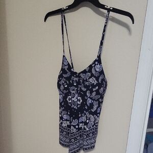 No Boundaries Blue Fitted Camisole with Spaghetti Straps